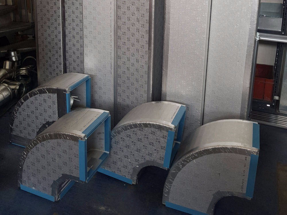 Canali Preisolati  Silenziatore Rettangolare A Setti Fonoassorbenti 